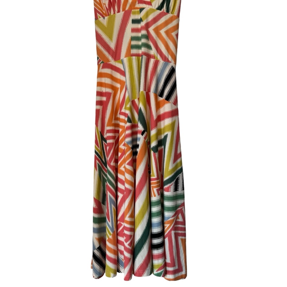 SOLD Alyn Paige New York Sleeveless Midi Dress Medium A-Line Geometric Print - Picture 4 of 9